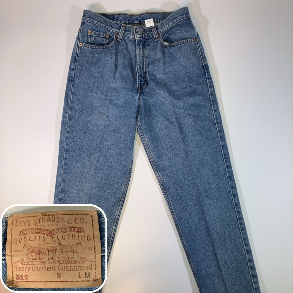 Vintage Y2K Levi's 512 Women's Jeans 10 M Blue Slim Tapered Altered Hem 29.5x27